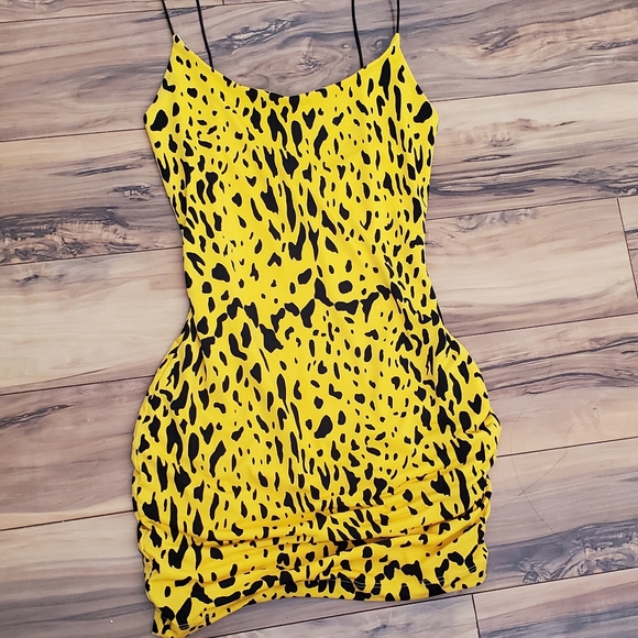 Yellow dress mini leapord / cheetah print - Picture 2 of 6